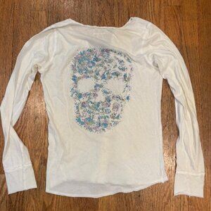 Zadig & Voltaire sz S/Small Tunisien ML Strass Pastel stud Skull top rare--Cream